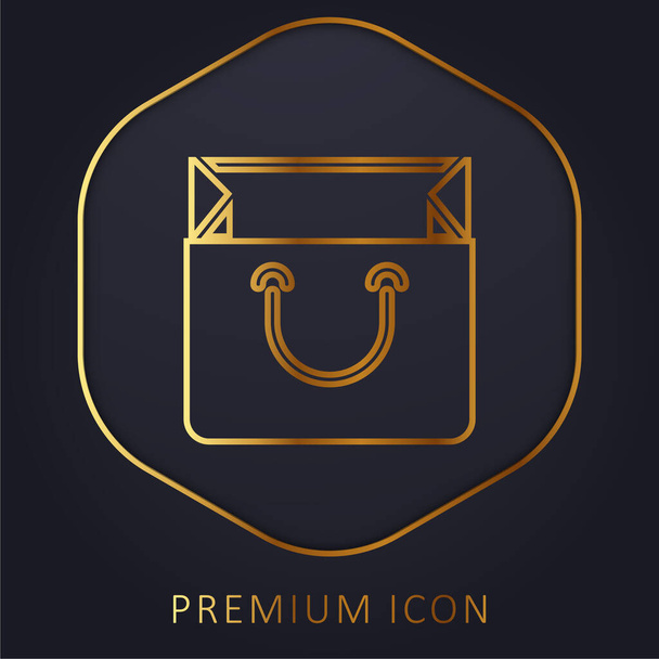 Bag kultainen linja palkkio logo tai kuvake - Vektori, kuva