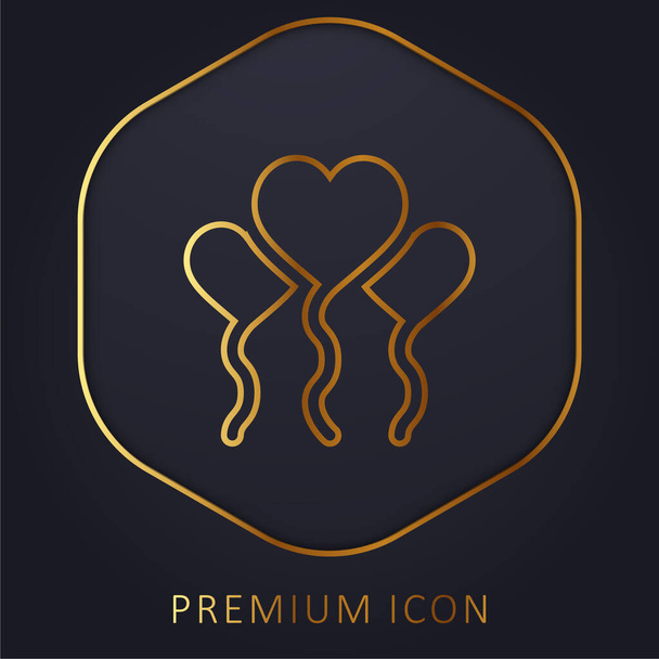 Palloncini linea dorata logo premium o icona - Vettoriali, immagini