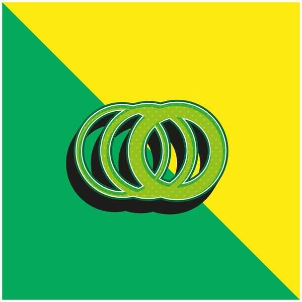 Loga metra Bilbao Zelené a žluté moderní 3D vektorové logo - Vektor, obrázek