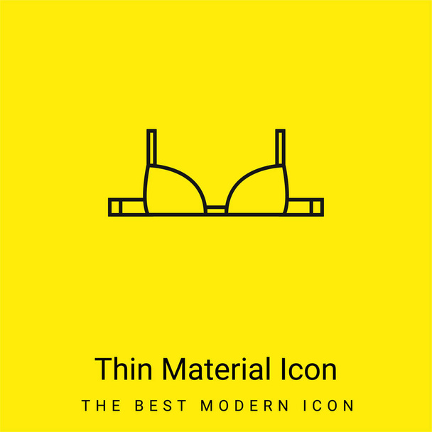 Brassiere Outline minimal bright yellow material icon - Vector, Image