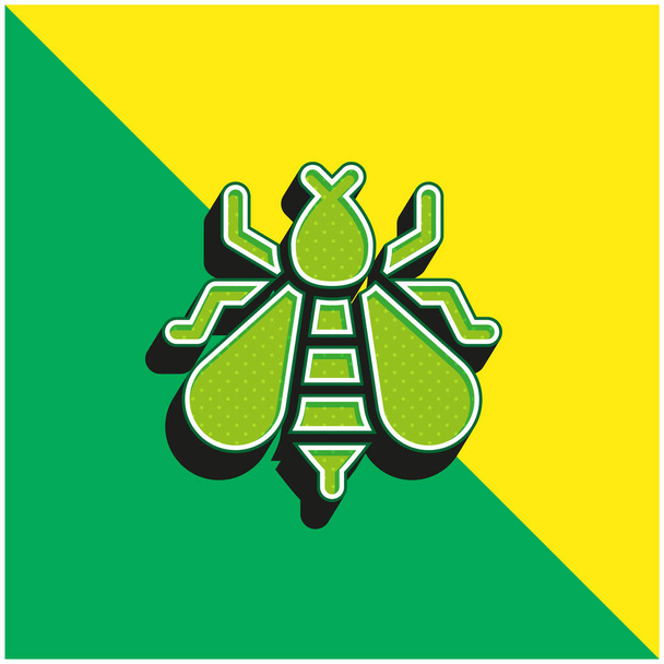 Bee Green a žluté moderní 3D vektorové logo - Vektor, obrázek