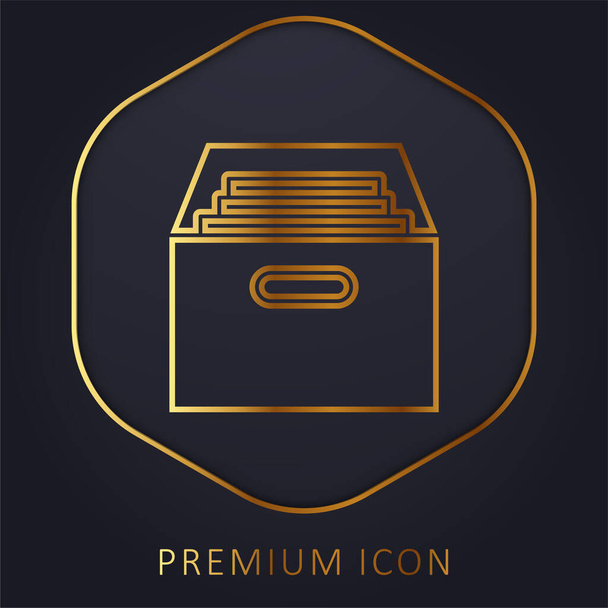 Arkisto kultainen viiva premium logo tai kuvake - Vektori, kuva