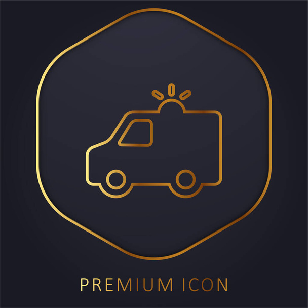 Açık altın çizgili prim logosu ya da simgesi olan ambulans - Vektör, Görsel