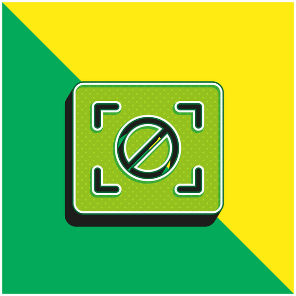 Block Focus Green and yellow modern 3d vector icon logo - Vector, Image
