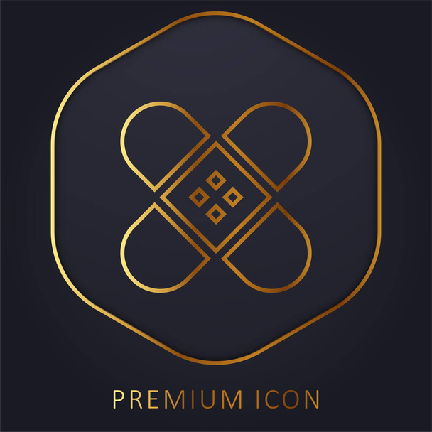 Band Aid golden line premium logo or icon - Vector, Image