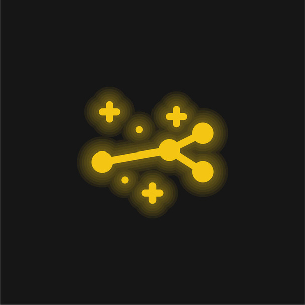 Arrow żółty świecący neon ikona - Wektor, obraz