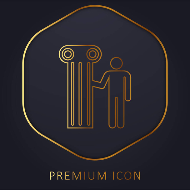 Arquiteto linha dourada logotipo premium ou ícone - Vetor, Imagem