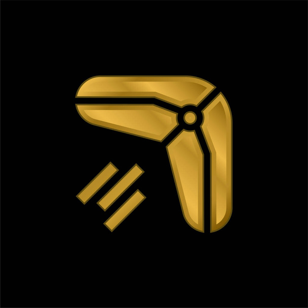 Бумеранг золотий металевий значок або вектор логотипу
 - Вектор, зображення