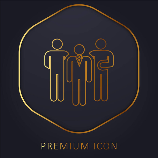 Bodyguard zlatá čára prémie logo nebo ikona - Vektor, obrázek