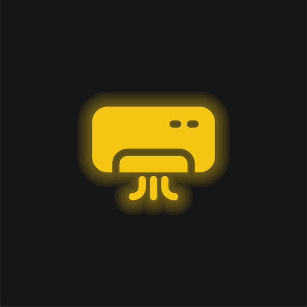 Ilmastointi keltainen hehkuva neon kuvake - Vektori, kuva