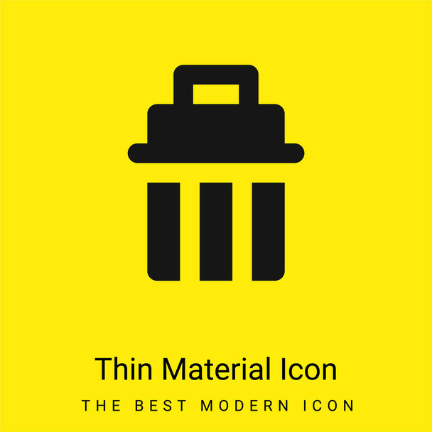 Bin minimaal helder geel materiaal icoon - Vector, afbeelding