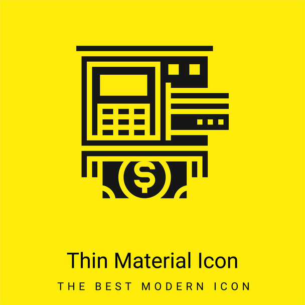 icono de material amarillo brillante mínimo ATM - Vector, Imagen