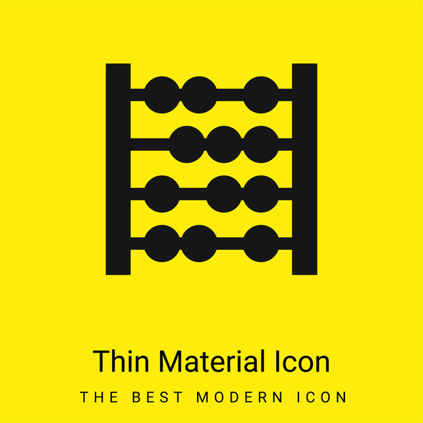 Icône matérielle jaune vif minimale Abacus - Vecteur, image