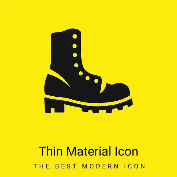 Bota grande mínimo icono de material amarillo brillante - Vector, imagen