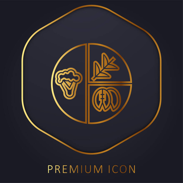 Balanced Diet gouden lijn premium logo of pictogram - Vector, afbeelding