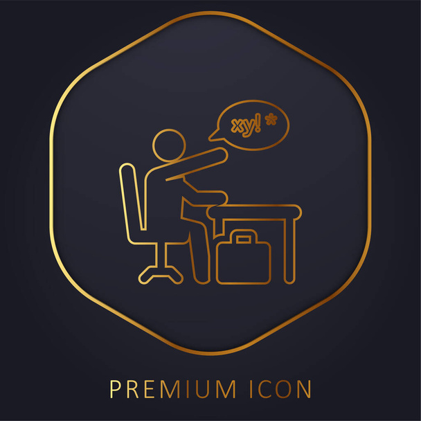 Logo o icona premium della linea dorata arrabbiata - Vettoriali, immagini