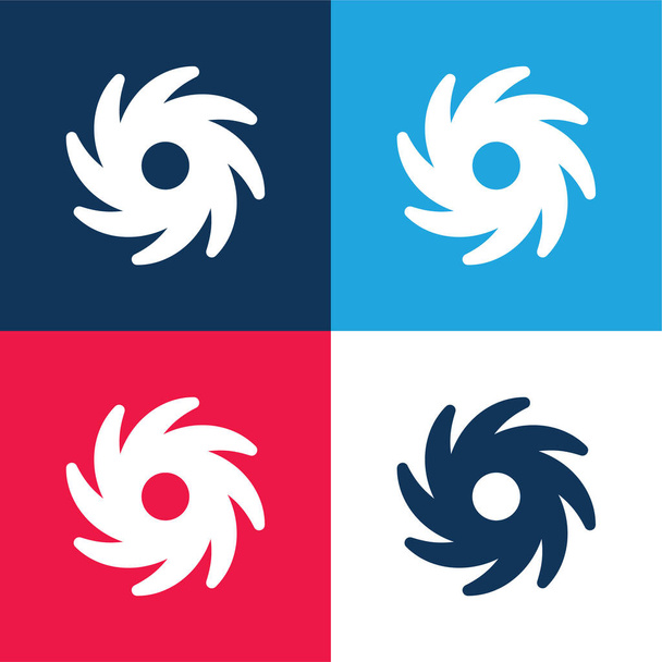 Agujero negro azul y rojo conjunto de iconos mínimo de cuatro colores - Vector, imagen
