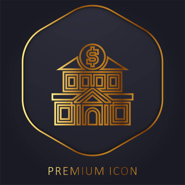 Bankieren gouden lijn premium logo of pictogram - Vector, afbeelding