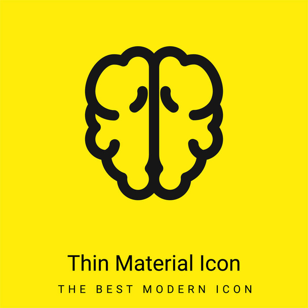 Мозок мінімальна яскраво-жовта піктограма матеріалу
 - Вектор, зображення