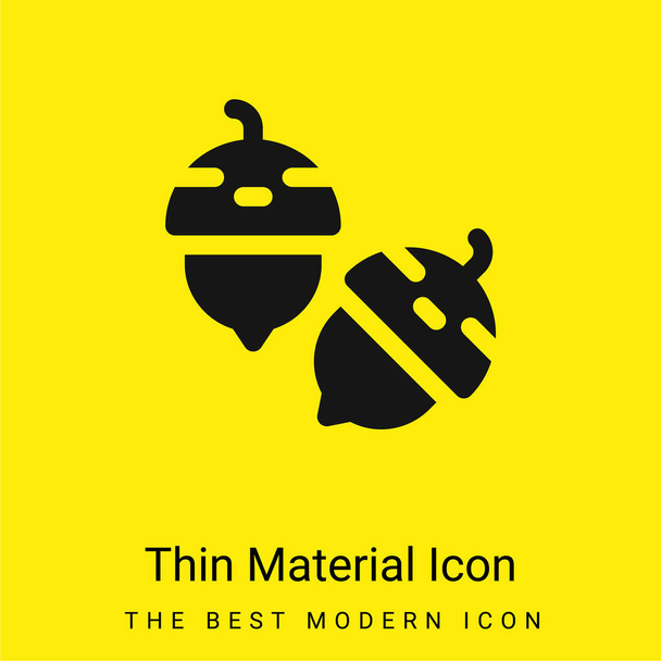 Acorn mínimo icono de material amarillo brillante - Vector, imagen