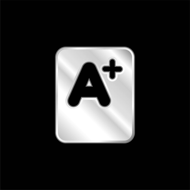 A + Mark icono metálico plateado - Vector, imagen