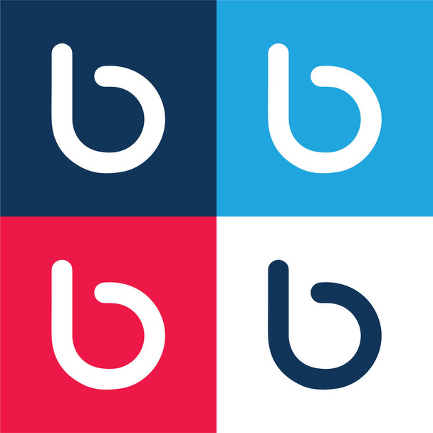 Bebo Sosyal Logotip mavi ve kırmızı dört renk simgesi seti - Vektör, Görsel