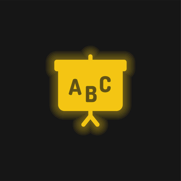 Μαυροπίνακας κίτρινο λαμπερό νέον εικονίδιο - Διάνυσμα, εικόνα