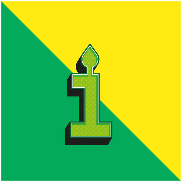 Γενέθλια Πράσινο και κίτρινο σύγχρονο 3d διάνυσμα εικονίδιο λογότυπο - Διάνυσμα, εικόνα
