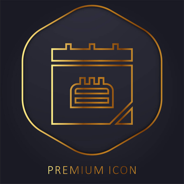 Data urodzin Złota linia logo premium lub ikona - Wektor, obraz
