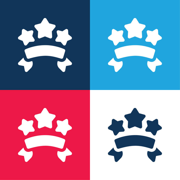 Banners blue and red four color minimal icon set - Vector, Image