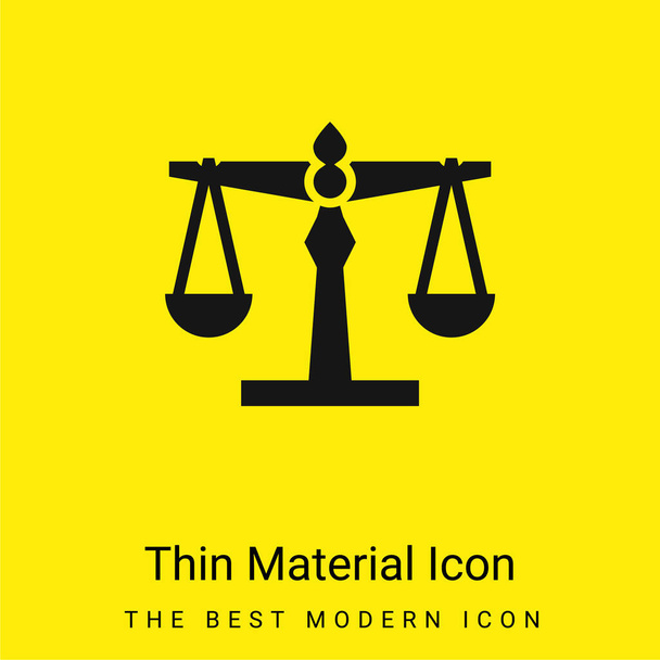 Egyensúly minimális élénk sárga anyag ikon - Vektor, kép