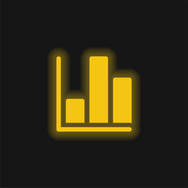 Balkendiagramm gelb leuchtendes Neon-Symbol - Vektor, Bild