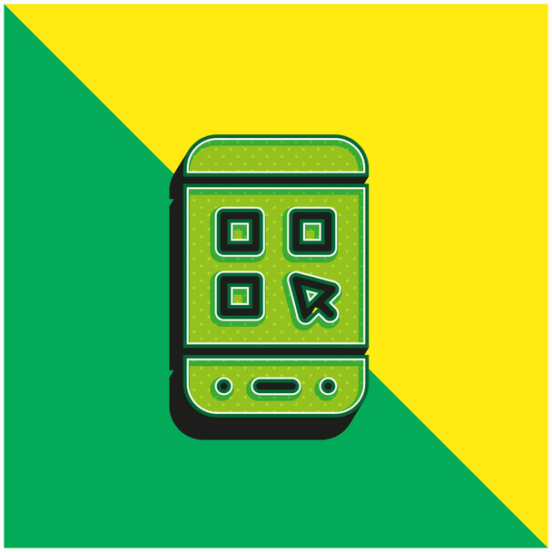 Zastosowanie Zielone i żółte nowoczesne logo wektora 3D - Wektor, obraz