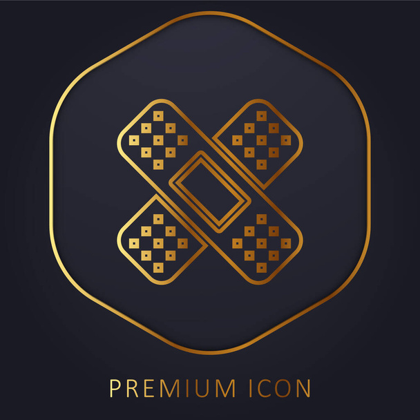 Logo nebo ikona prémie zlaté linie náplasti - Vektor, obrázek
