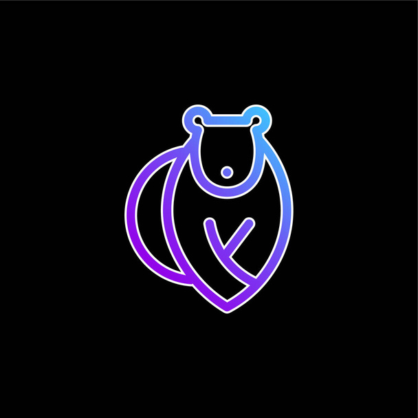 Urso ícone vetor gradiente azul - Vetor, Imagem