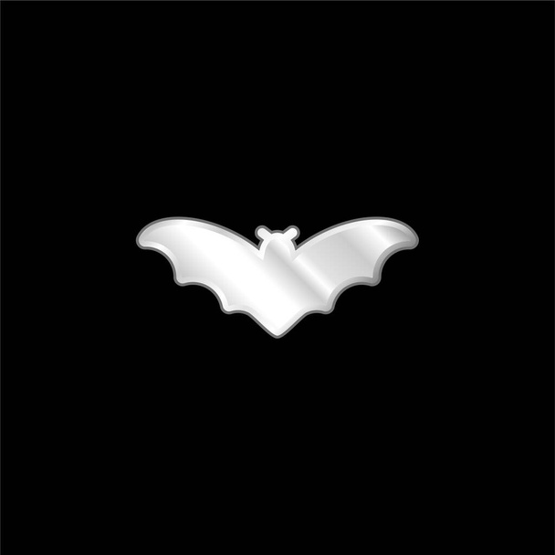 Νυχτερίδα επάργυρο μεταλλικό εικονίδιο - Διάνυσμα, εικόνα