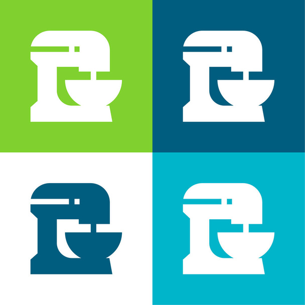 Set di icone minimali a quattro colori Beater Flat - Vettoriali, immagini