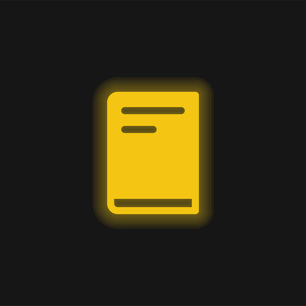 Buch gelbe leuchtende Neon-Ikone - Vektor, Bild