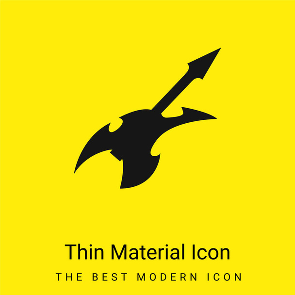 Abstract Shape Electric Guitar minimal bright yellow material icon - Vector, Image