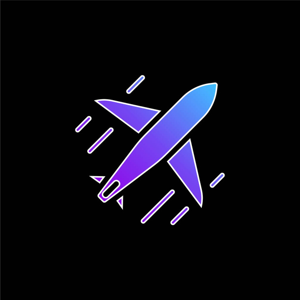 Icona vettore gradiente blu aeroplano - Vettoriali, immagini