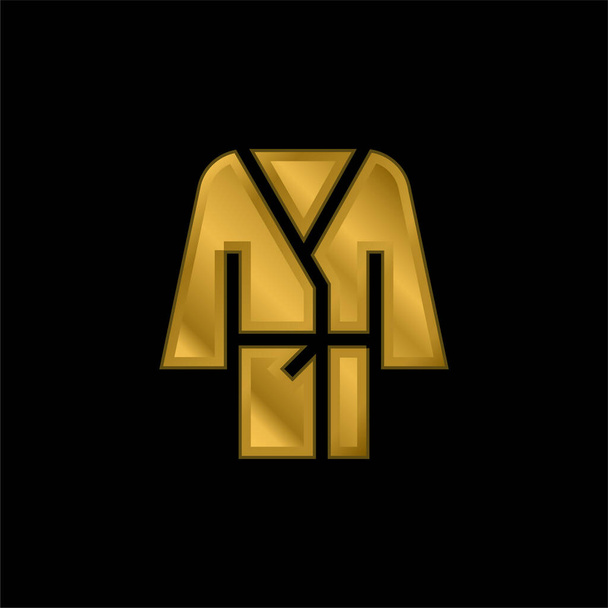 Szlafrok złoty metaliczna ikona lub wektor logo - Wektor, obraz