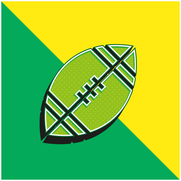 Amerikai futball Zöld és sárga modern 3D vektor ikon logó - Vektor, kép