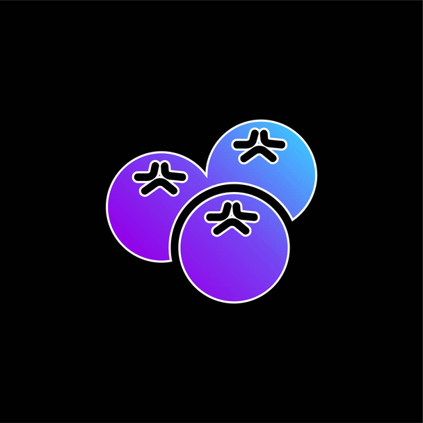 Blueberries blue gradient vector icon - Vector, Image