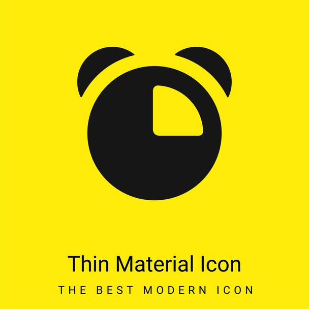 Relógio de alarme mínimo ícone material amarelo brilhante - Vetor, Imagem