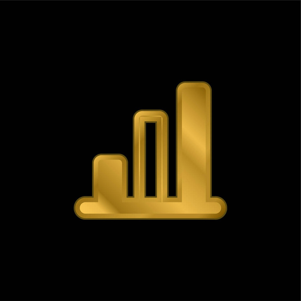 Bar Statystyki złocone metaliczna ikona lub wektor logo - Wektor, obraz