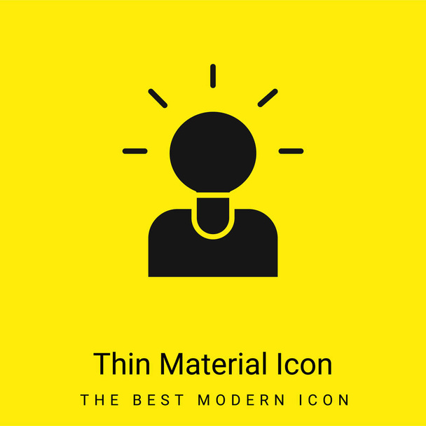 Brainstorming ícone material amarelo brilhante mínimo - Vetor, Imagem
