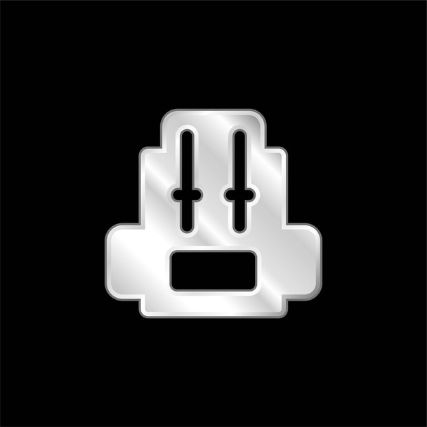 Mochila plateado icono metálico - Vector, imagen