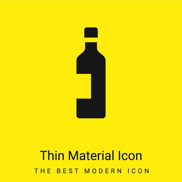 Botella Alcohol Vino mínimo material amarillo brillante icono - Vector, imagen