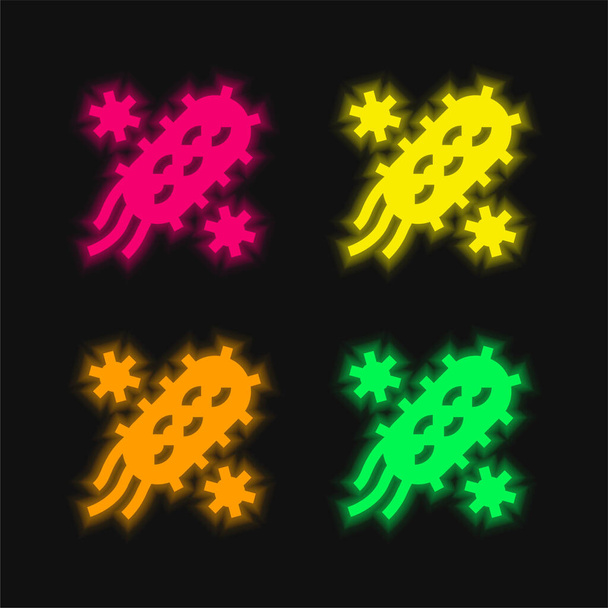 Четырехцветная иконка неонового вектора - Вектор,изображение