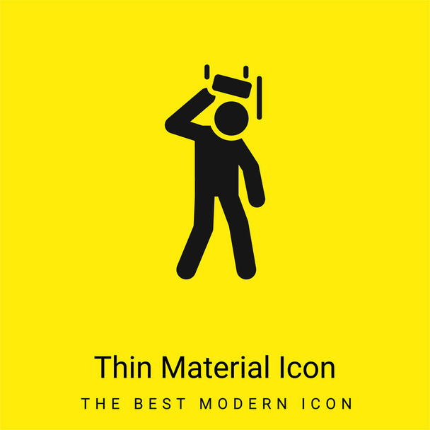 Accident minimal bright yellow material icon - Vector, Image